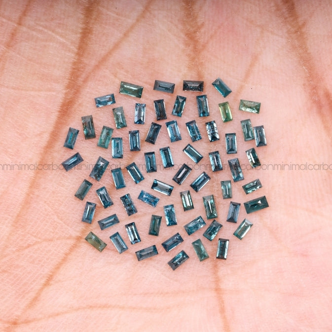 1 CT Enhanced Blue Baguette Cut Diamond