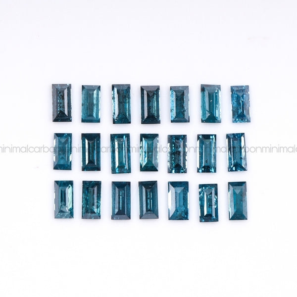 1 CT Enhanced Blue Baguette Cut Diamond