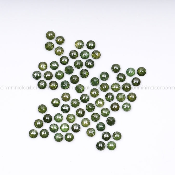 1 CT Enhanced Green Round Rose Cut Diamond