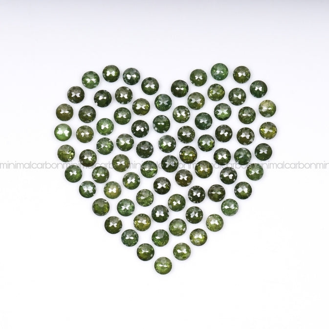 1 CT Enhanced Green Round Rose Cut Diamond