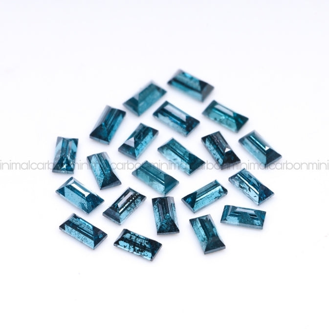 1 CT Enhanced Blue Baguette Cut Diamond