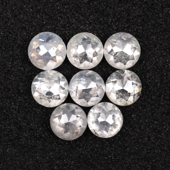 Natural Loose Fancy White Round Rose Cut Earth Mined Diamond - Minimal Carbon