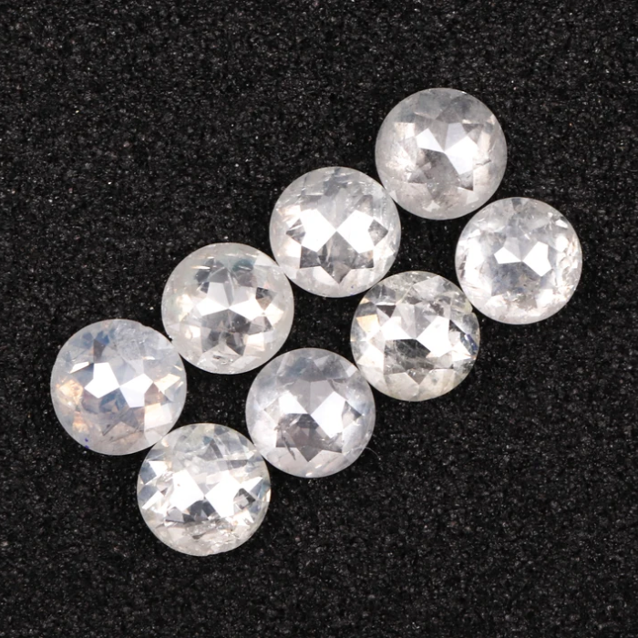 Natural Loose Fancy White Round Rose Cut Earth Mined Diamond - Minimal Carbon