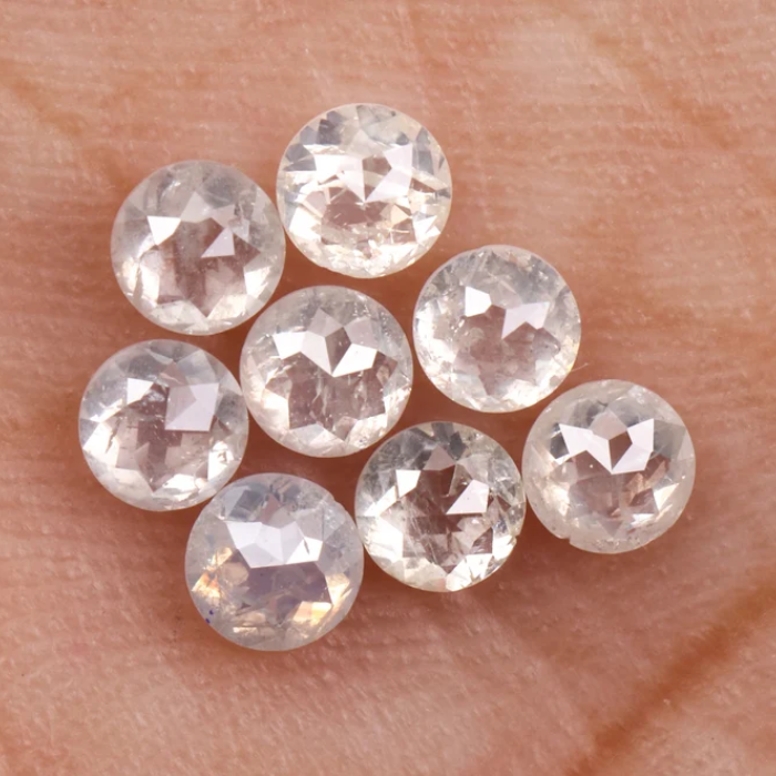 Natural Loose Fancy White Round Rose Cut Earth Mined Diamond - Minimal Carbon