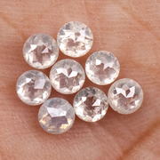 Natural Loose Fancy White Round Rose Cut Earth Mined Diamond - Minimal Carbon