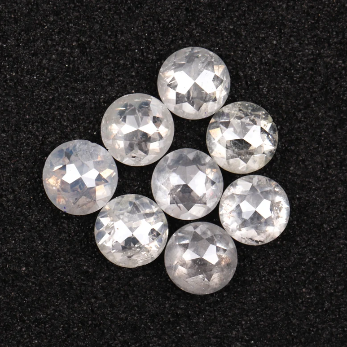 Natural Loose Fancy White Round Rose Cut Earth Mined Diamond - Minimal Carbon