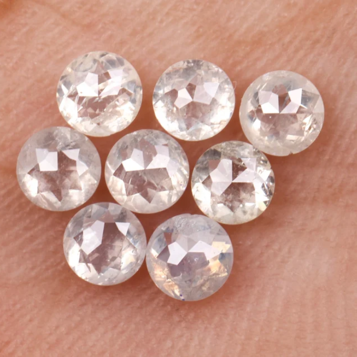 Natural Loose Fancy White Round Rose Cut Earth Mined Diamond - Minimal Carbon