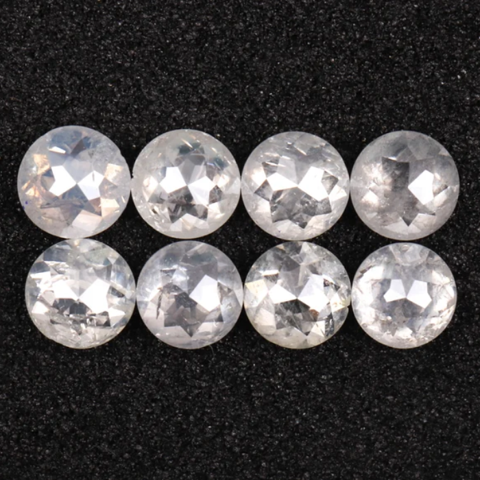 Natural Loose Fancy White Round Rose Cut Earth Mined Diamond - Minimal Carbon