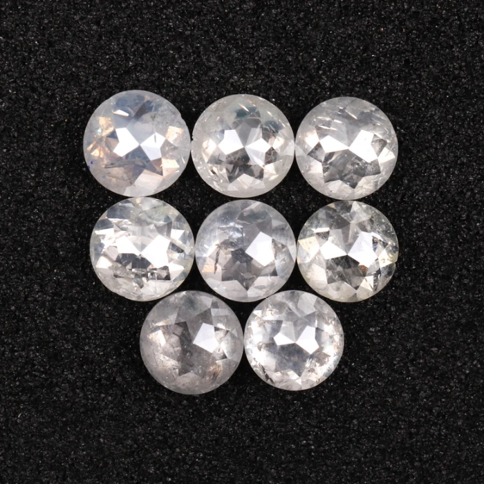 Natural Loose Fancy White Round Rose Cut Earth Mined Diamond - Minimal Carbon