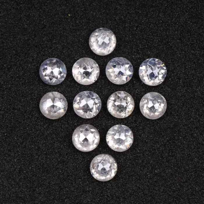 Natural Loose Milky White Round Rose Cut Earth Mined Diamond - Minimal Carbon