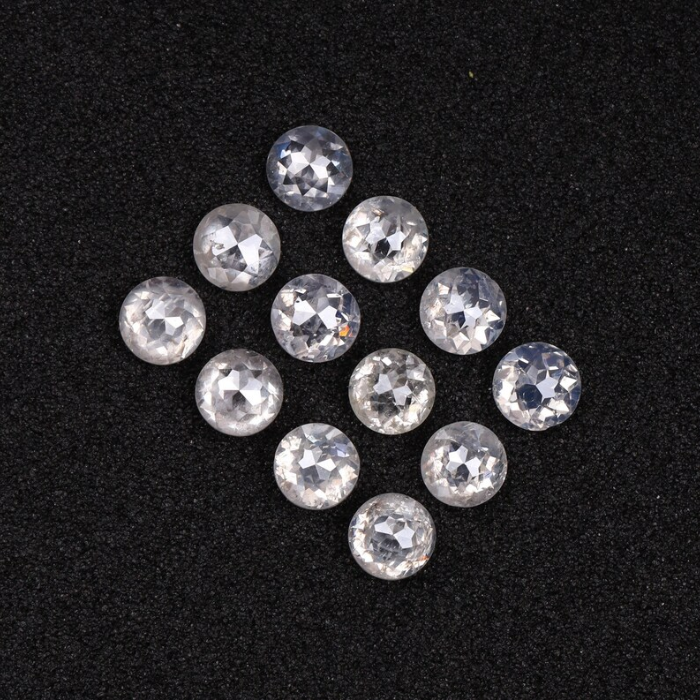 Natural Loose Milky White Round Rose Cut Earth Mined Diamond - Minimal Carbon