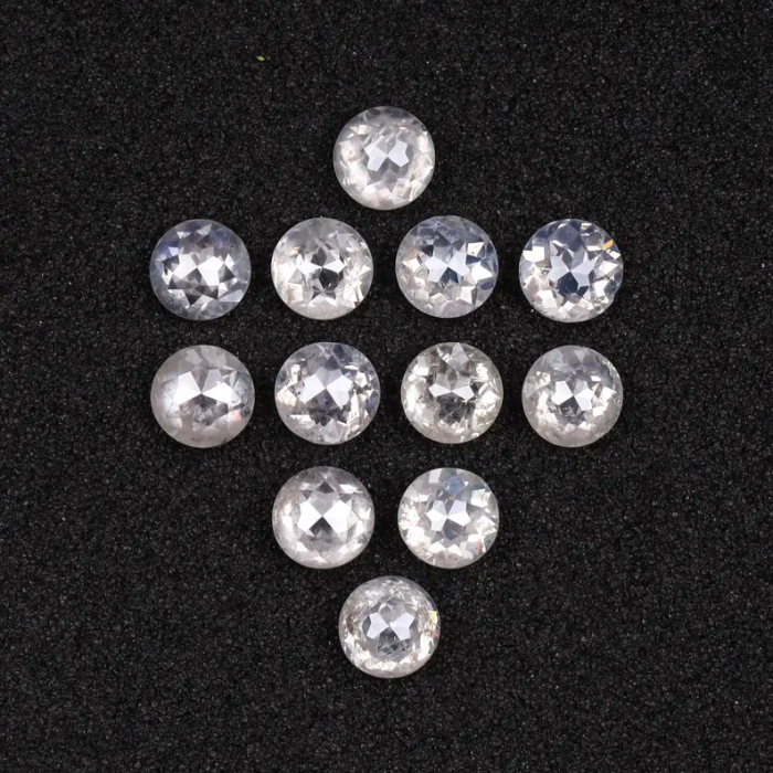 Natural Loose Milky White Round Rose Cut Earth Mined Diamond - Minimal Carbon