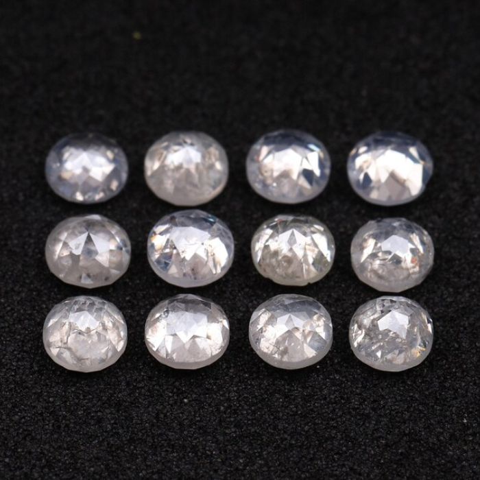 Natural Loose Milky White Round Rose Cut Earth Mined Diamond - Minimal Carbon