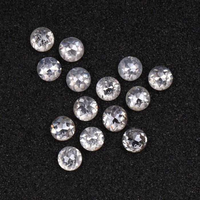 Natural Loose Milky White Round Rose Cut Earth Mined Diamond - Minimal Carbon