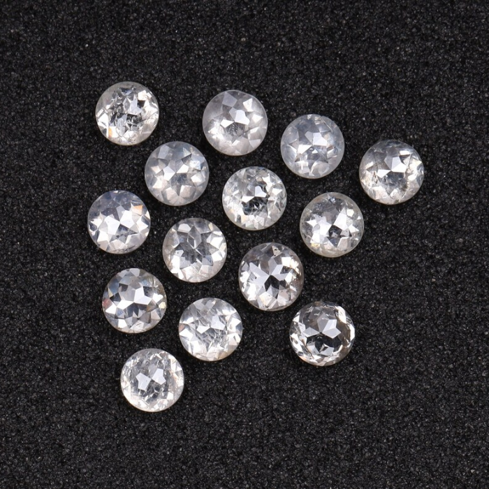 Natural Loose Milky White Round Rose Cut Earth Mined Diamond - Minimal Carbon