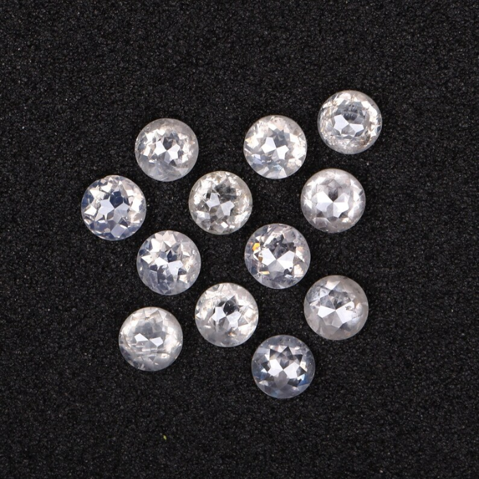 Natural Loose Milky White Round Rose Cut Earth Mined Diamond - Minimal Carbon