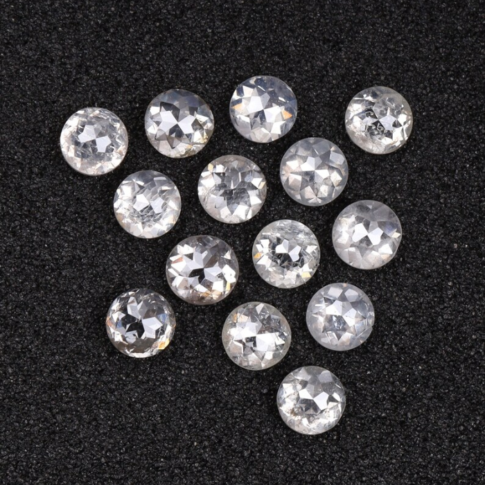 Natural Loose Milky White Round Rose Cut Earth Mined Diamond - Minimal Carbon