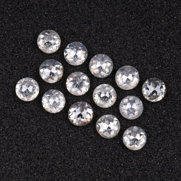 Natural Loose Milky White Round Rose Cut Earth Mined Diamond - Minimal Carbon