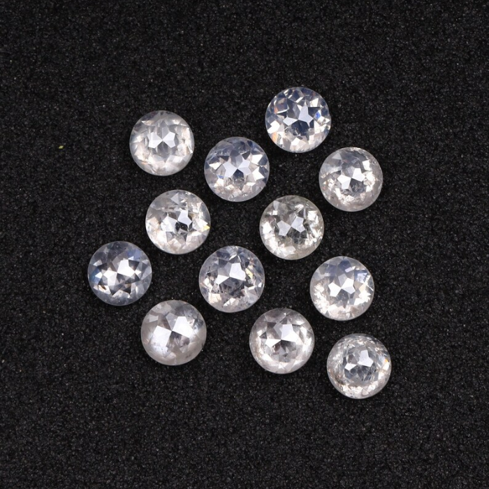 Natural Loose Milky White Round Rose Cut Earth Mined Diamond - Minimal Carbon