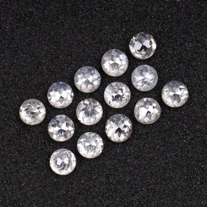 Natural Loose Milky White Round Rose Cut Earth Mined Diamond - Minimal Carbon