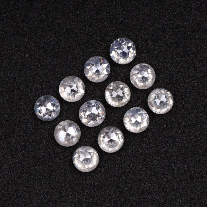 Natural Loose Milky White Round Rose Cut Earth Mined Diamond - Minimal Carbon