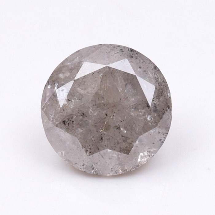 0.51 CT,4.8 MM, Natural Loose Diamond, Salt And Pepper Diamond, Round Briliiant Cut Diamond - Minimal Carbon