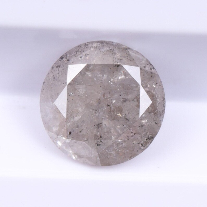 0.51 CT,4.8 MM, Natural Loose Diamond, Salt And Pepper Diamond, Round Briliiant Cut Diamond - Minimal Carbon
