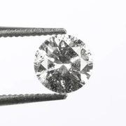 0.55 CT, 5.2 MM, Natural Loose Diamond, Salt And Pepper Diamond, Round Brilliant Cut Diamond - Minimal Carbon
