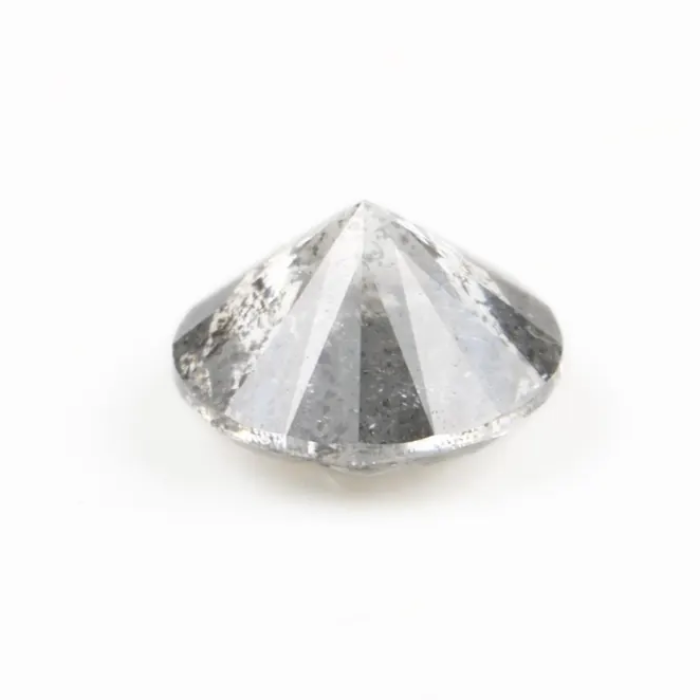 0.66 CT, 5.4 MM, Natural Loose Diamond, Salt And Pepper Diamond, Round Brilliant Cut Diamond - Minimal Carbon
