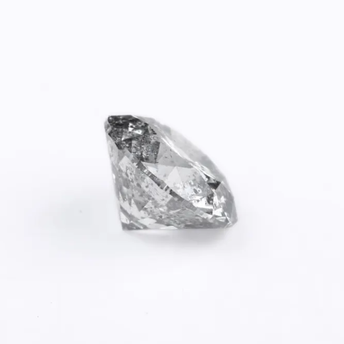 0.55 CT, 5.2 MM, Natural Loose Diamond, Salt And Pepper Diamond, Round Brilliant Cut Diamond - Minimal Carbon