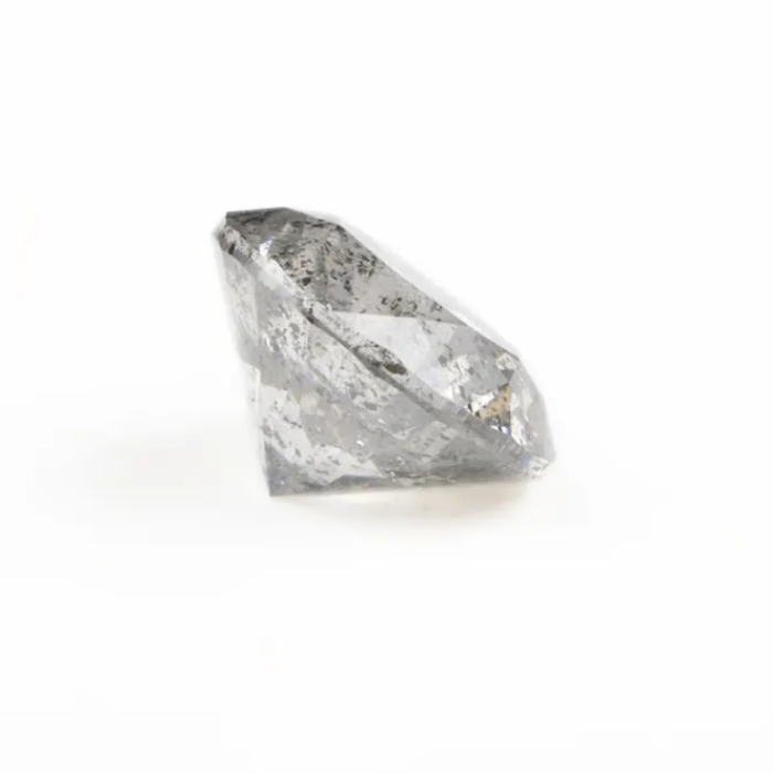 0.66 CT, 5.4 MM, Natural Loose Diamond, Salt And Pepper Diamond, Round Brilliant Cut Diamond - Minimal Carbon