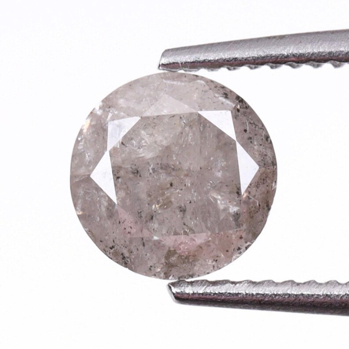 0.51 CT,4.8 MM, Natural Loose Diamond, Salt And Pepper Diamond, Round Briliiant Cut Diamond - Minimal Carbon