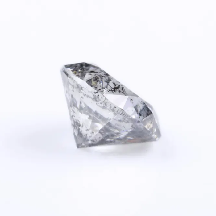0.72 CT, 5.6 MM, Natural Loose Diamond, Salt And Pepper Diamond, Round Brilliant Cut Diamond - Minimal Carbon
