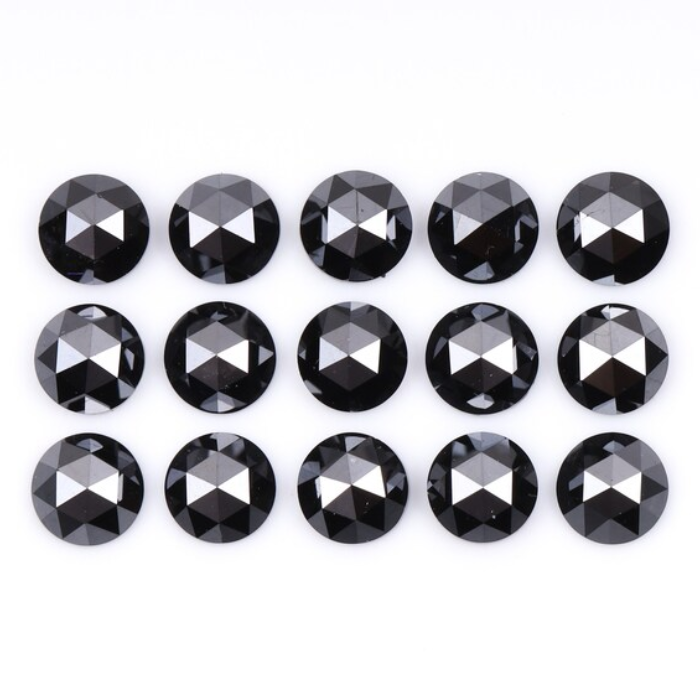 Natural Loose Round Rose Cut Black Earth Mined Diamond