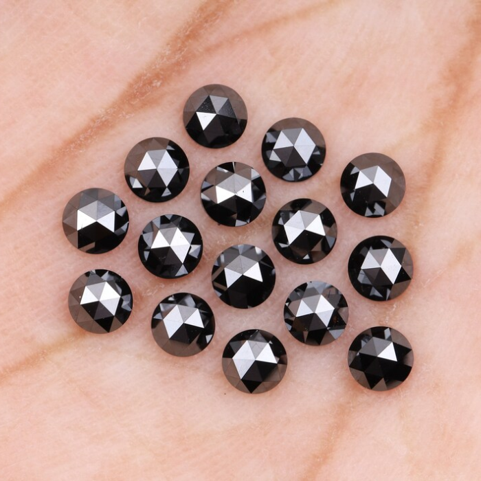Natural Loose Round Rose Cut Black Earth Mined Diamond