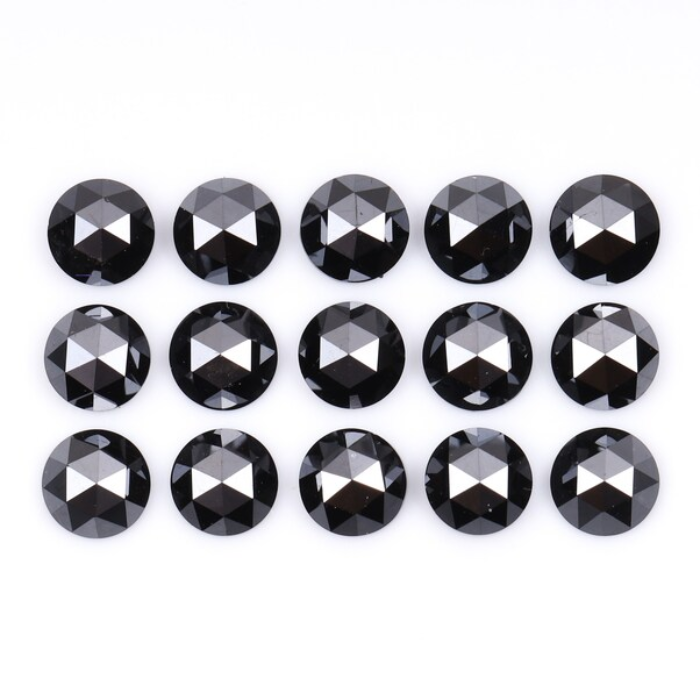 Natural Loose Round Rose Cut Black Earth Mined Diamond