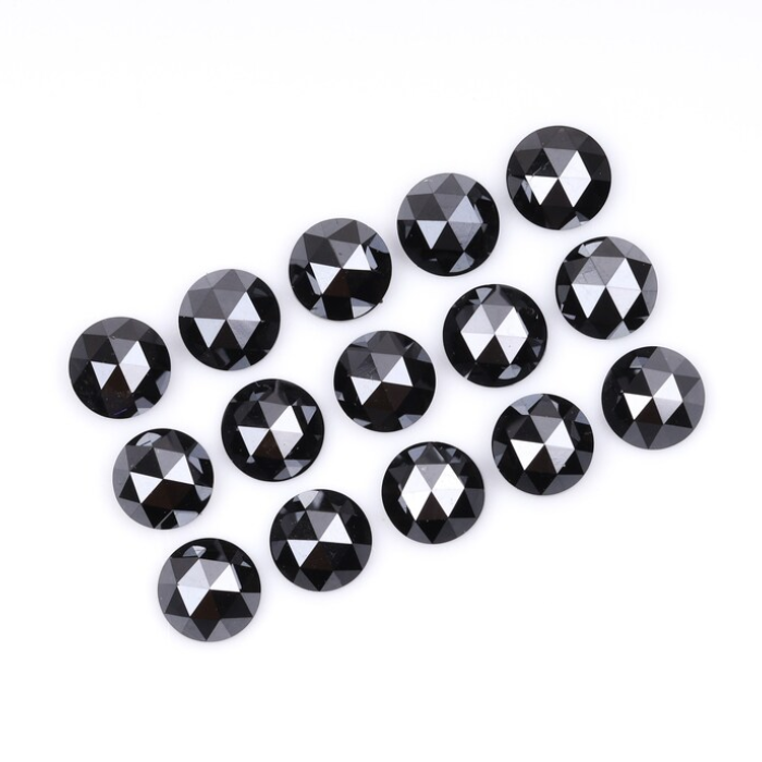 Natural Loose Round Rose Cut Black Earth Mined Diamond