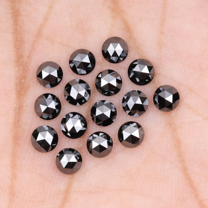Natural Loose Round Rose Cut Black Earth Mined Diamond