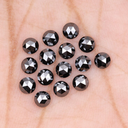 Natural Loose Round Rose Cut Black Earth Mined Diamond