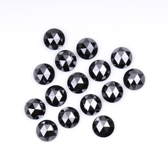Natural Loose Round Rose Cut Black Earth Mined Diamond