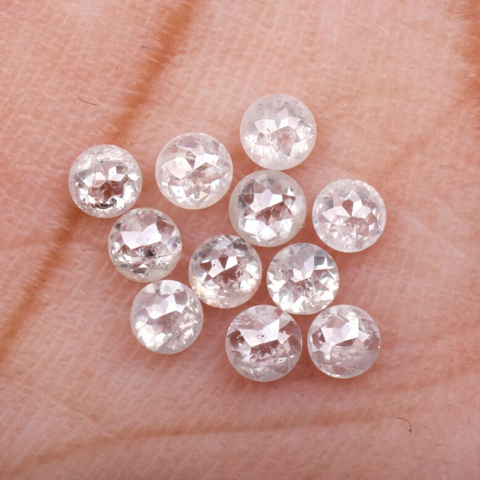 Natural Loose Round Rose Cut Earth Mined Diamond - Minimal Carbon