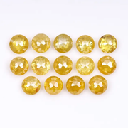 Natural Loose Round Rose Cut Yellow Diamond - Minimal Carbon