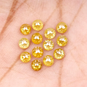 Natural Loose Round Rose Cut Yellow Earth Mined Diamond - Minimal Carbon