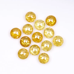 Natural Loose Round Rose Cut Yellow Earth Mined Diamond - Minimal Carbon