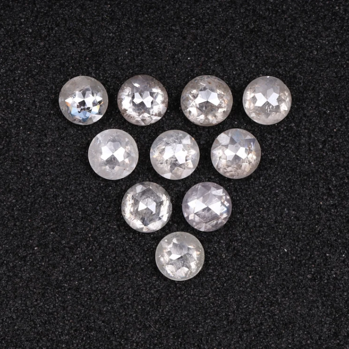 Natural Loose White Milky Round Rose Cut Earth Mined Diamond - Minimal Carbon