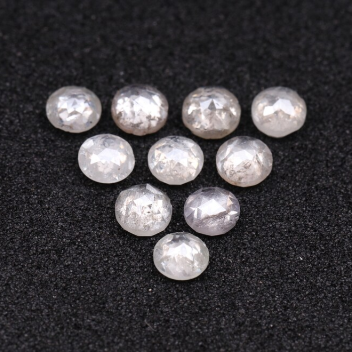 Natural Loose White Milky Round Rose Cut Earth Mined Diamond - Minimal Carbon