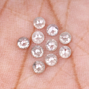 Natural Loose White Milky Round Rose Cut Earth Mined Diamond - Minimal Carbon