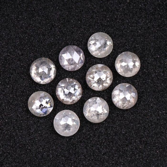 Natural Loose White Milky Round Rose Cut Earth Mined Diamond - Minimal Carbon