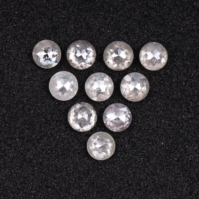 Natural Loose White Milky Round Rose Cut Earth Mined Diamond - Minimal Carbon
