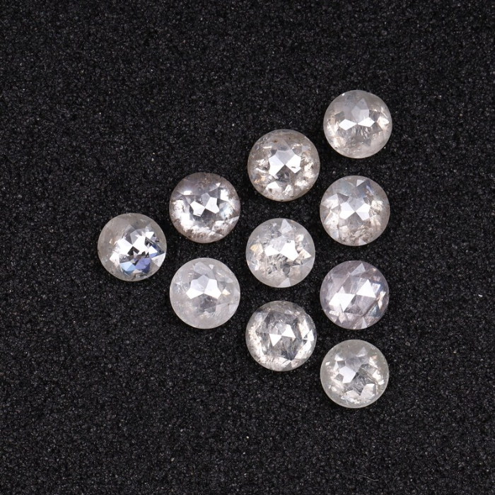 Natural Loose White Milky Round Rose Cut Earth Mined Diamond - Minimal Carbon